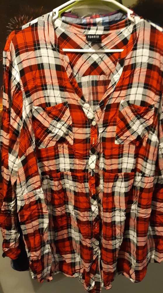 Torrid Silky plaid shirt